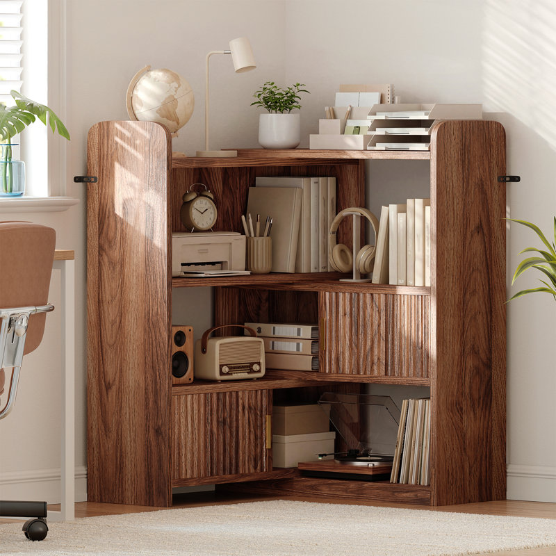 Bibliothèque moderne ajustable H 38 "- rangement ouvert et fermé, en forme de L ou droite, pour le salon, la chambre à coucher, le bureau personnel, H 38 po x l 46,7 po x P 9,4 po