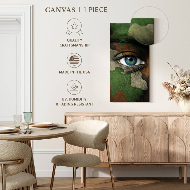 Military Face Camouflage, 42" H x 21" W