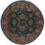 Wool Oriental Area Rug in Blue/Rust/Brown