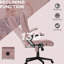 Fauteuil de massage avec chaleur, tissu de velours rose, inclinable, réglable et massage du siège, et hauteur