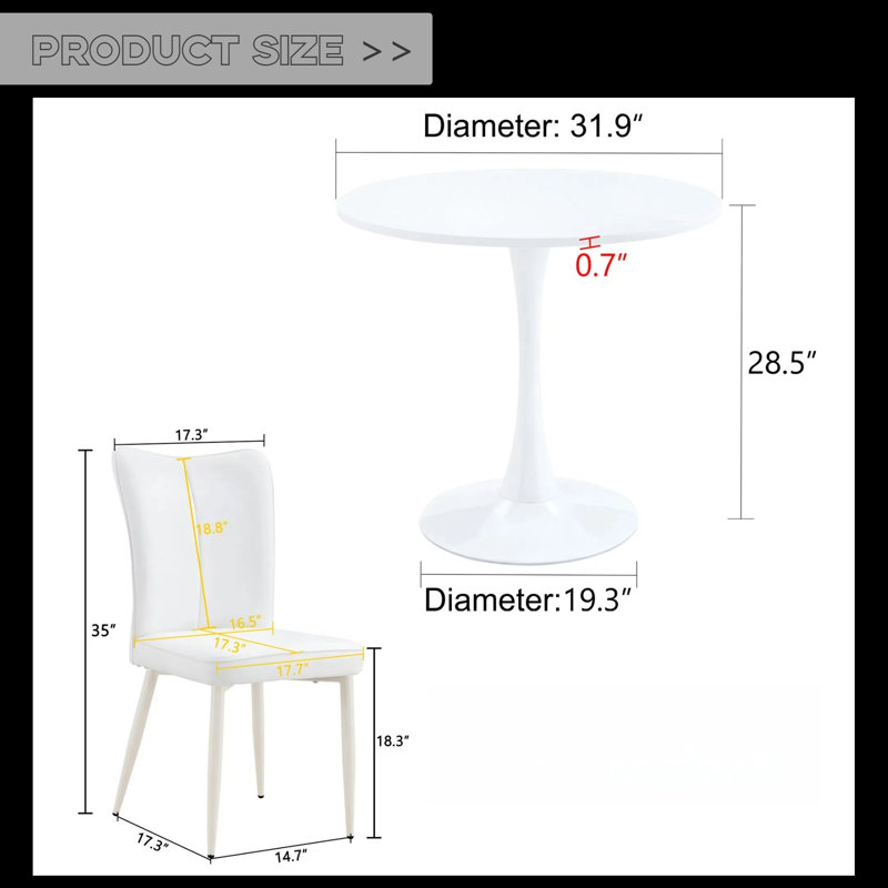 Ensemble de salle à manger 31,9 po Modern, 5