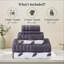 Ensemble de serviettes en jacquard teint en fil et en coton 6 pièces Modern fils modernes - 100% coton, à séchage rapide et bain absorbant-29476889