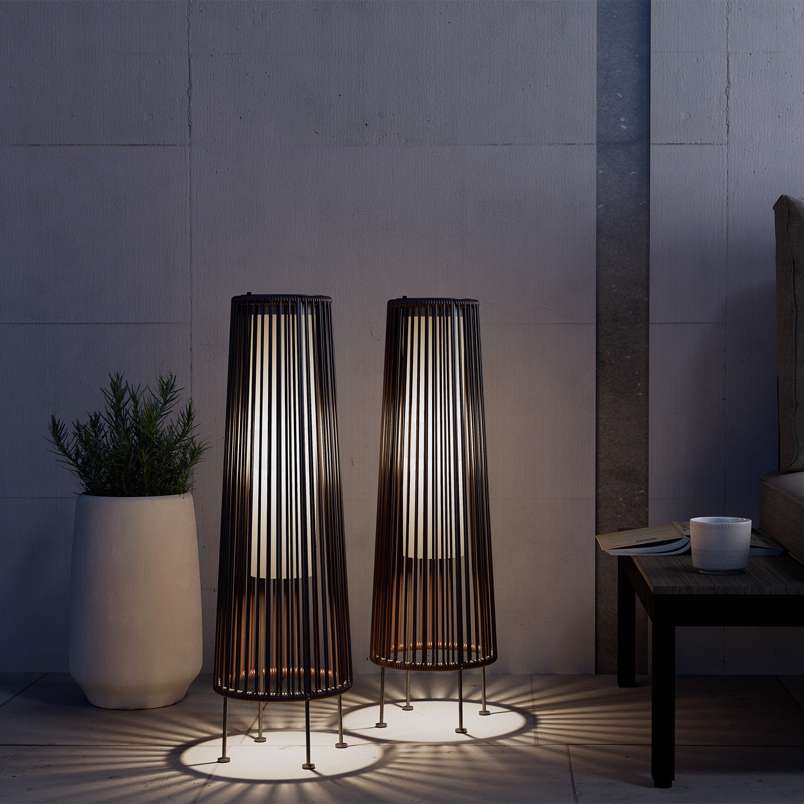GORDES Floor Solar Light, Dark Brown