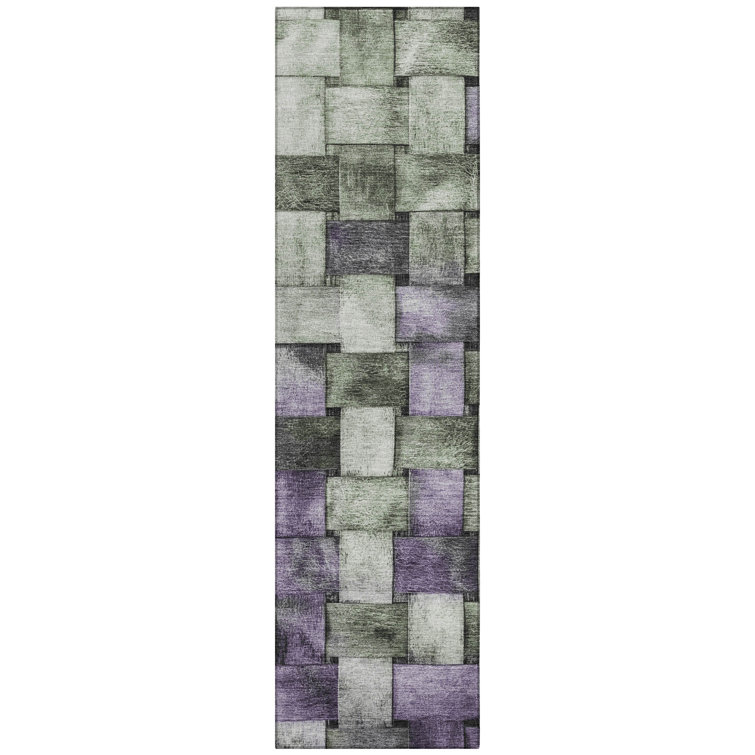 Machine Washable Indoor/Outdoor Xhevrie Sage Rug