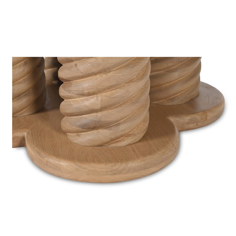 Treccia Round Solid Oak Dining Table