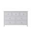 Commode 7 tiroirs en bois massif blanc