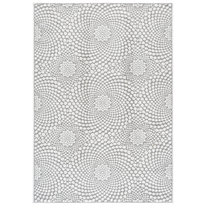Polyester tissé à la machine Lunara; Jute / sisal Tapis d'intérieur abstrait en polypropylène, Rond 6 pi 7 po x 6 pi 7 po