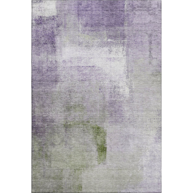 Premium Machine Washable Prisco Purple Rug