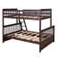 Lit superposé simple au-dessus de double avec tiroirs, échelle, conception convertible, cadre en bois massif et garde-corps pour enfants et adolescents-1114574436