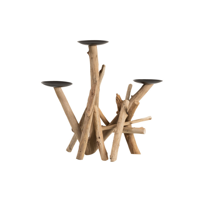 Wood Tabletop Candelabra