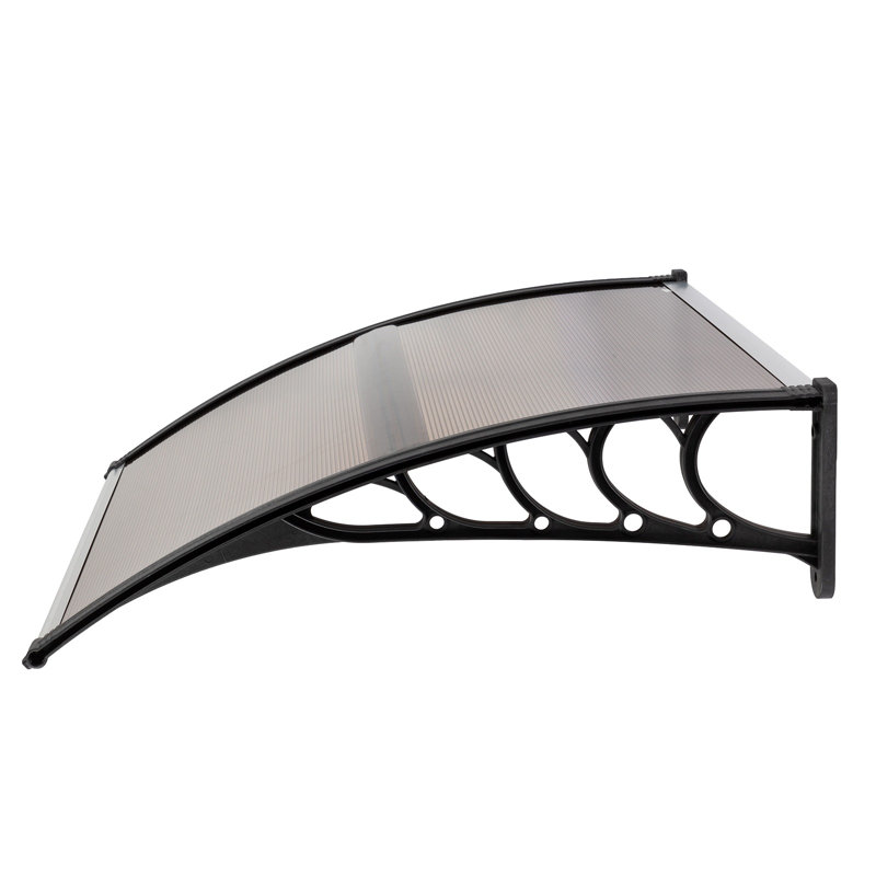 Door Wndow Awning Rain Cover Eaves, 10" H x 40" W x 38" D, Brown/Black
