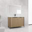 Meuble-lavabo autoportant de 48 po avec lavabo en résine et 3 portes d'armoire à fermeture en douceur