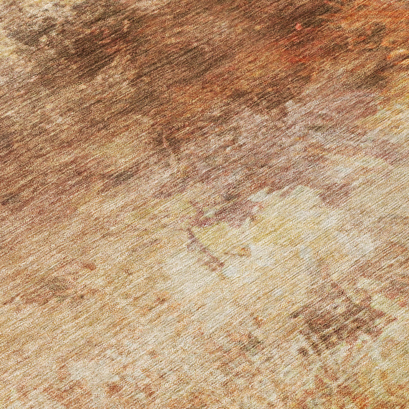 Tapis abstrait lavable à la machine intérieur / extérieur ACN2881, Paprika, 2 pi 6 po x 3 pi 10 po
