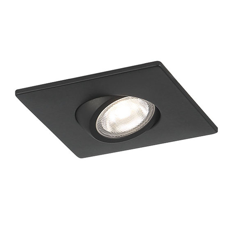 Bordure de cardan carrée 1 lumière 5W Midway 2W - 5CCT, Noir, noir, noir, noir
