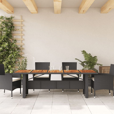 Rectangular Solid Wood Outdoor Dining Table , 94.5 " W 35.4 " D