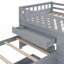 Lit mezzanine simple en L et lit plateforme simple avec 7 tiroirs et garde-corps complets en L-394538468