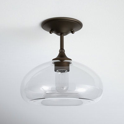 Lani Single Light Glass Semi Flush Mount