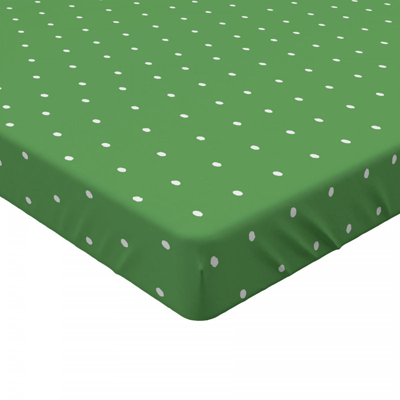 Microfiber Polka Dots Fitted Sheet, Green Polka Dots, Full Fitted Sheet