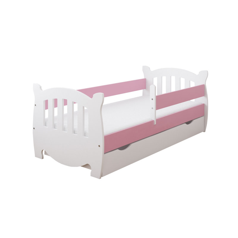 Langston Cabin Bed with Storage Included, 80 x 140 cm, Pink
