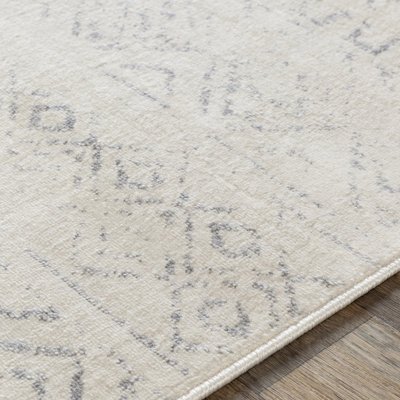 Herrod Machine Woven Gray/Ivory Area Rug