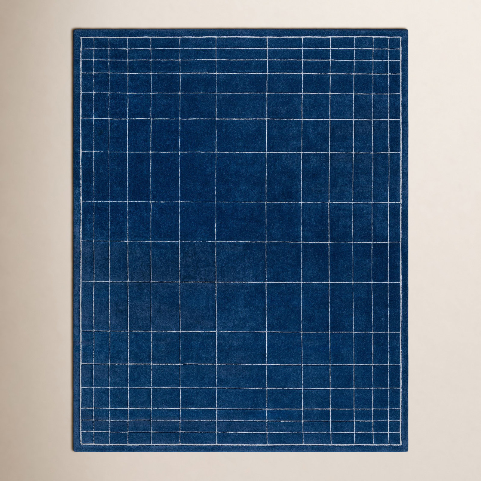 Mallory Hand-Woven Midnight Blue Geometric Rug, Rectangle 5' x 8'
