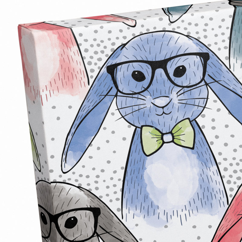 Art sur toile hipster bunnies Blevins, H 16 po x l 24 po x P 1,25 po
