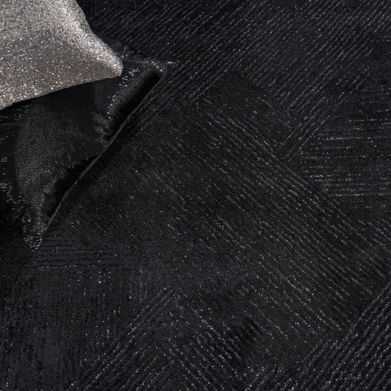 Castone Geometric Area Rug in Black, Rectangle 7'9" x 9'9"