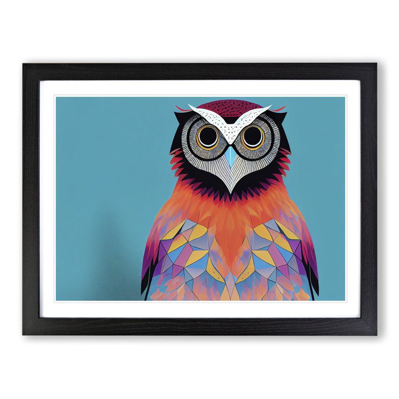 XH1022-8708X Supreme Owl - Single Picture Frame Print, Black, 46cm H x 64cm W x 2cm D