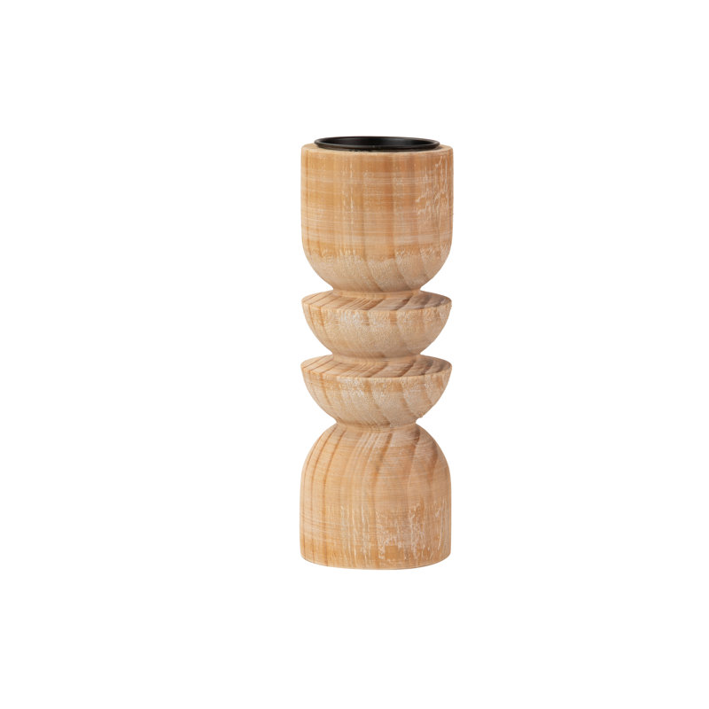 Wood Tabletop Candlestick, Brown