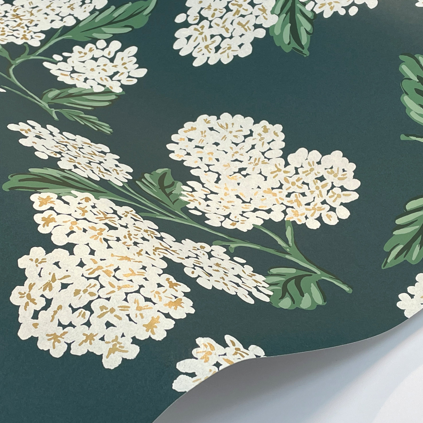 Rifle Paper Co. Hydrangea Wallpaper Double Roll, Blue