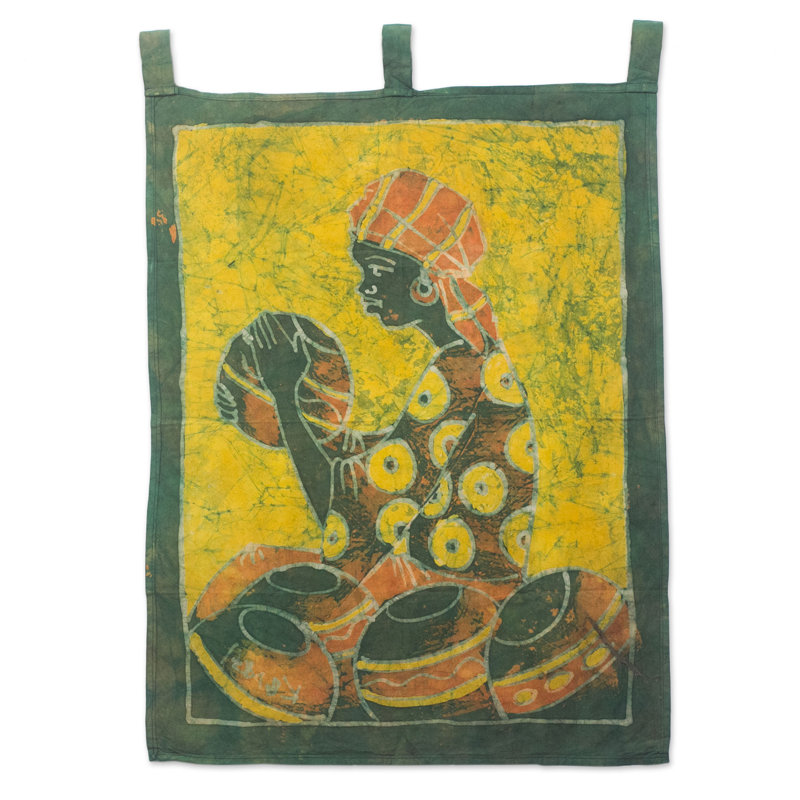 Suspension murale femme lady batik par baka