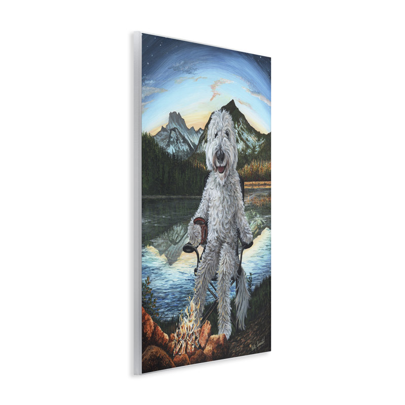 Stupell Industries Dog By Campfire Landscape Framed Giclee Art Design By Holly Simental, H 19 po x l 13 po x P 0,5 po