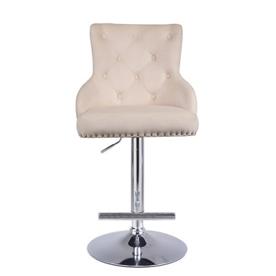 Nolensville Upholstered Adjustable Height Counter Stool with Metal Frame