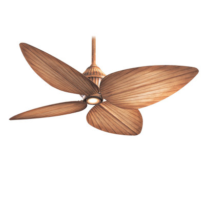 52" Gauguin 4 - Blade Outdoor LED Standard Ceiling Fan with Pull Chain and Light Kit Included