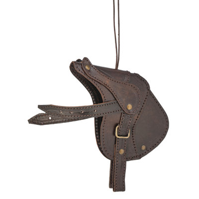 10" Leather Riding Saddle Ornament