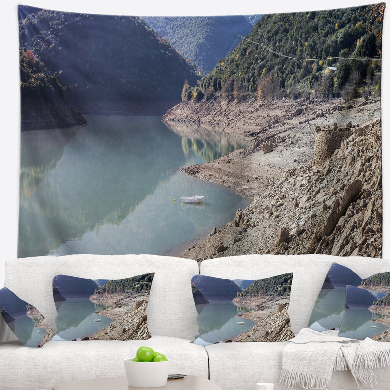 Paysage, paysage de montagne majestueux, tapisserie panoramique, H 78 po x l 92 po