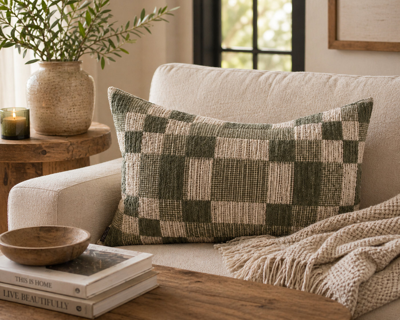 Langdon 24" x 14" Throw Pillow, Forest