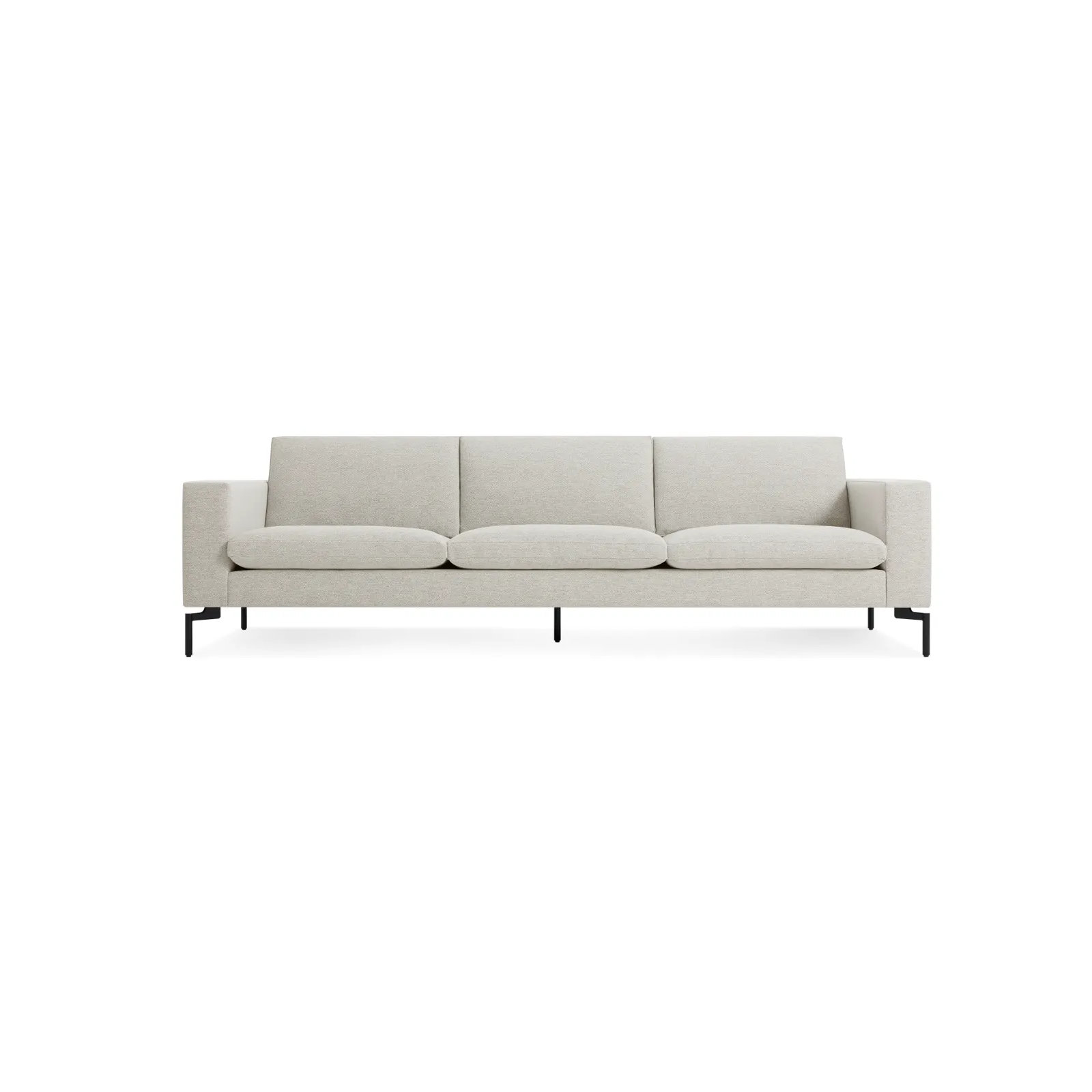 New Standard Upholstered Sofa, Black, 32" H x 104" W x 35" D, Maharam Mode in Clavicle Polyester Blend