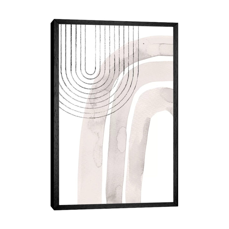 Abstract Rainbows by Whales Way - Painting on Canvas, 101.6cm H x 66.04cm W x 3.81cm D, Black Framed