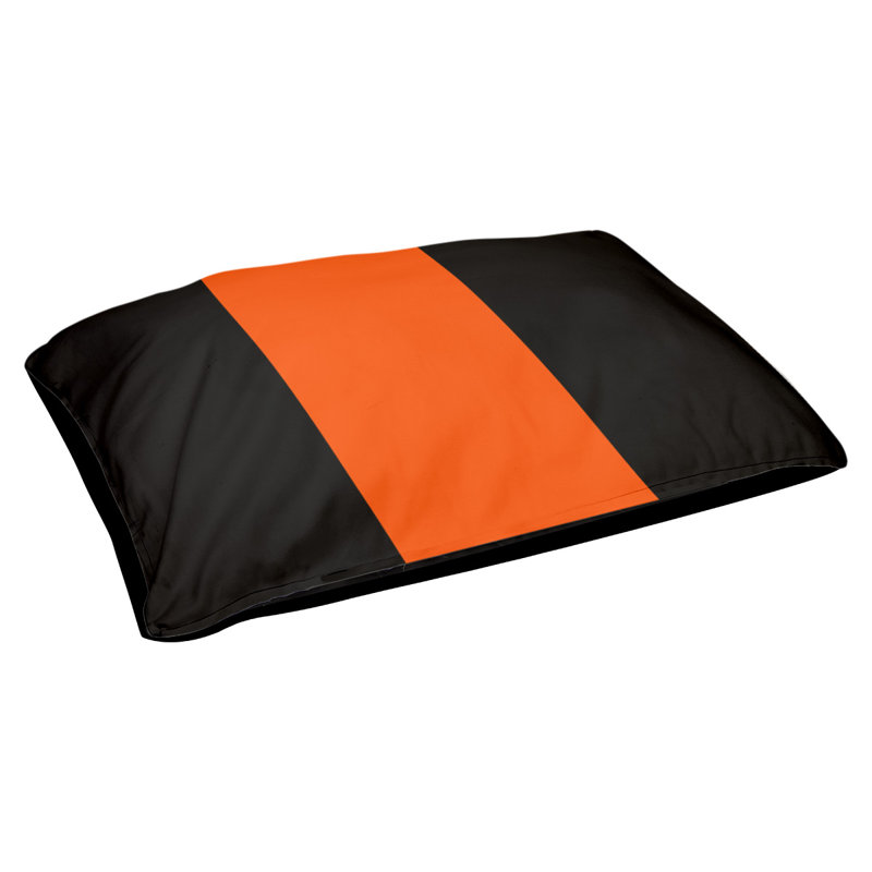 Coussin pour chien hockey Minnesota, Petit (l 28 po x P 18 po x H 9,5 po), Noir / Orange