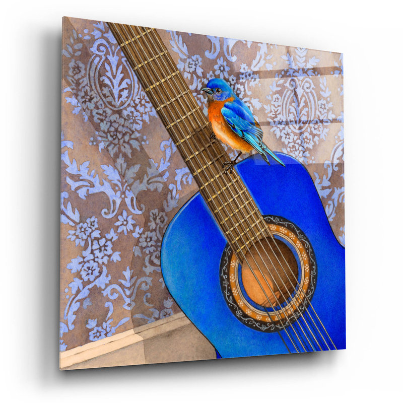  Art mural en verre «The Blues» par Marvindale, 12 po x 12 po