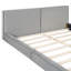 Grand lit plateforme avec velours gris doux - Construction rembourrée élégante et stable-868125978