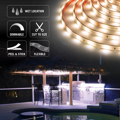 RibbonFlex Pro, 24 V, 4 000 K, 30 DEL / M, IP67, bande lumineuse sous l'armoire 2,5 M