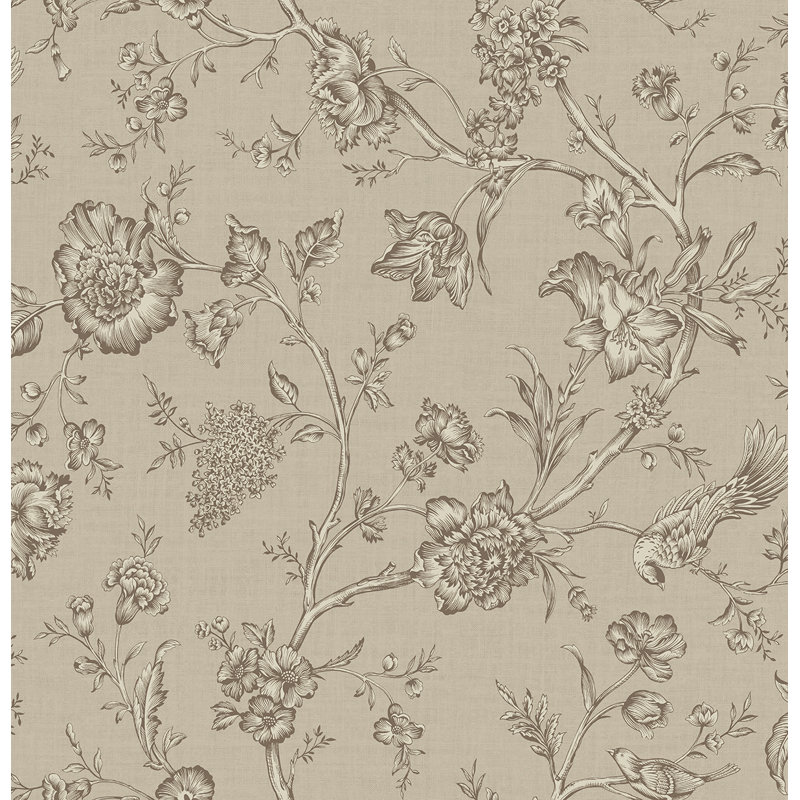 Papier peint Seabrook Designs Chantilly, Noisette