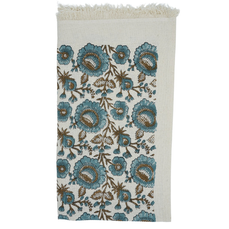 Essuie-mains à motif floral gaufré imprimé à la main - Rehaussez votre salle de bain avec des serviettes uniques et artisanales 17 x 32 (Sun Flower)