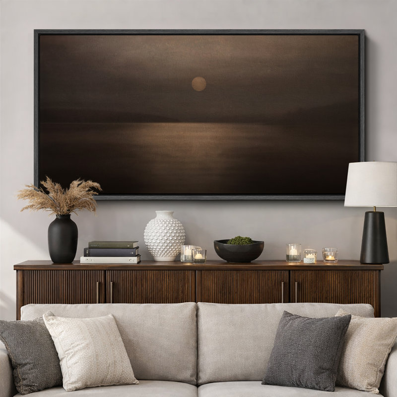 Impression sur toile Shine, Impression encadrée flottante sans passe-partout, H 30 po x l 60 po, Noir, noir, noir, noir