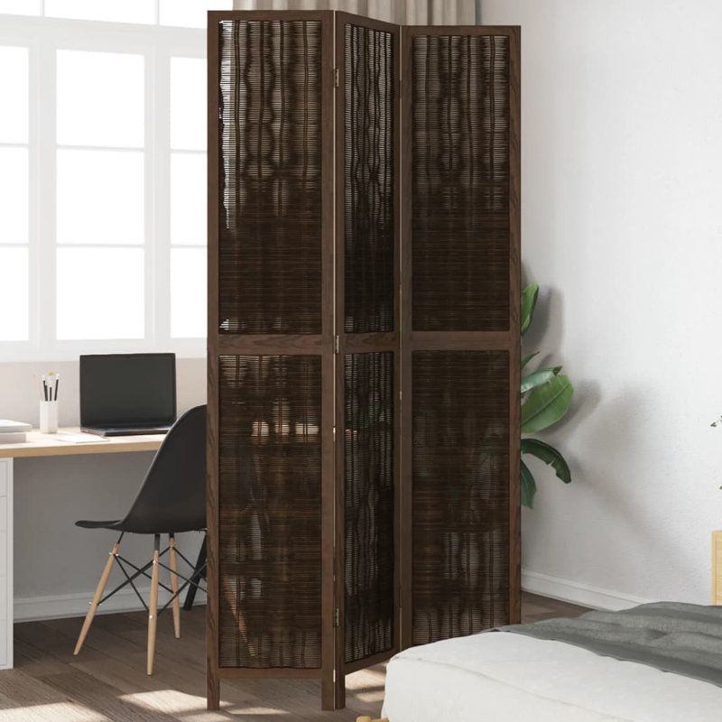 Alexzavier Solid Wood Accent Room Divider, Dark Brown, 200cm H x 110cm W