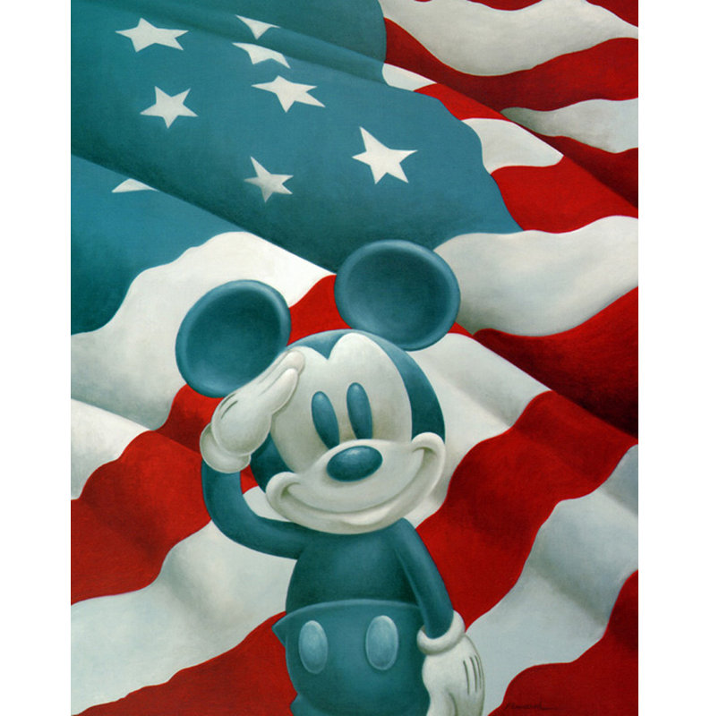 Mickey salue l'Amérique, H 35 po x l 28 po