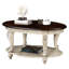 Table basse ovale de 42 po pour salon Allure, bois massif avec 2 tablettes, beige et étincelle, assemblage facile, bois, étincelle