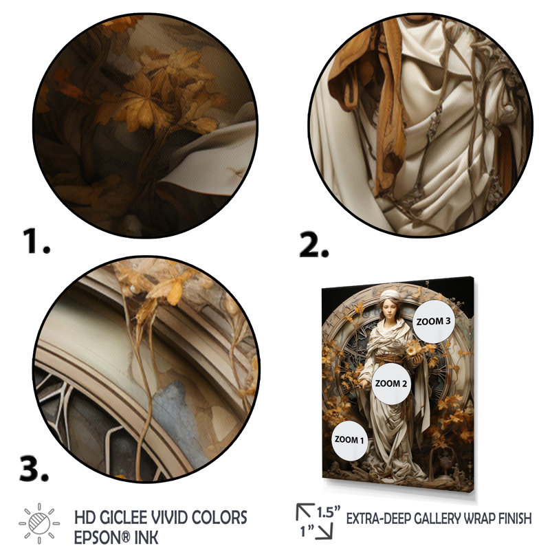 «Gold Buddhism Eupupuple Path» sur toile, Cadre photo noir, L 12 po x H 20 po